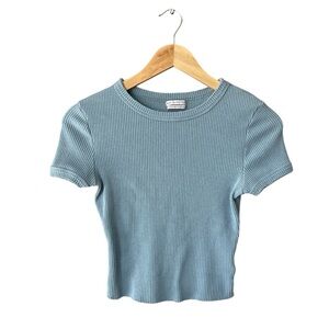 Urban Outfitters Baby Blue Ribbed Baby Tee